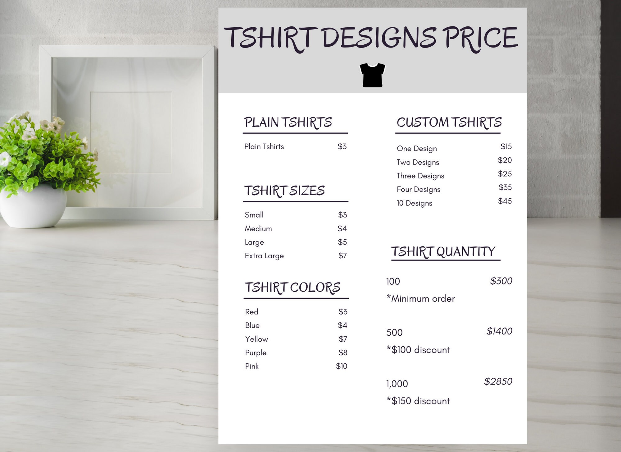 Price List Template Bakery Price List Template Editable - Etsy