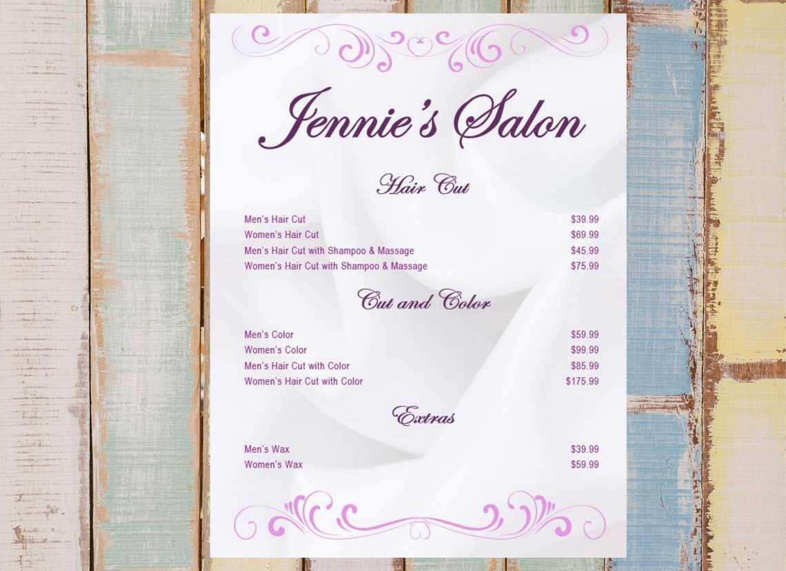 Price List Template Bakery Price List Template Editable - Etsy