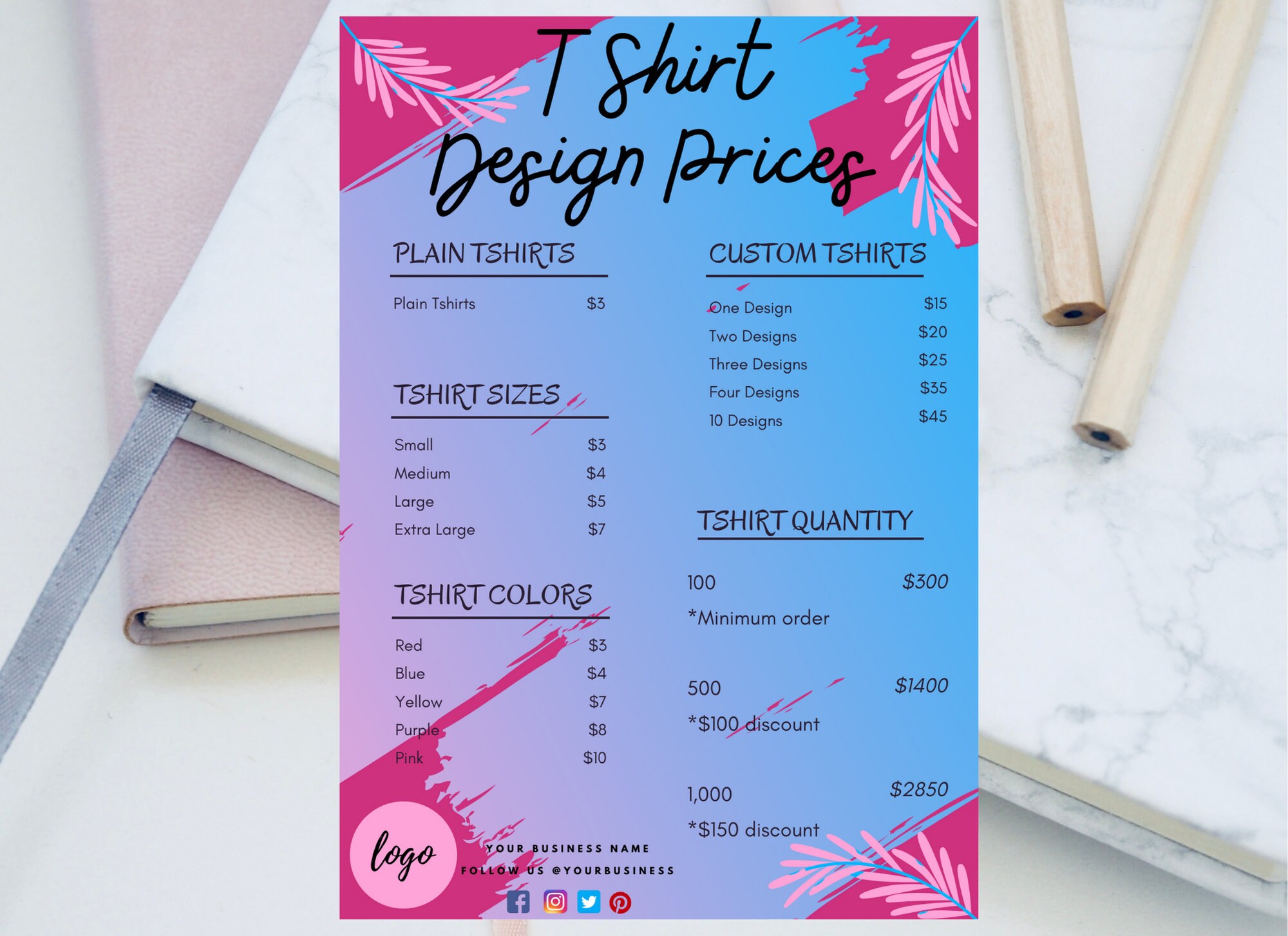 Price List Template Bakery Price List Template Editable - Etsy