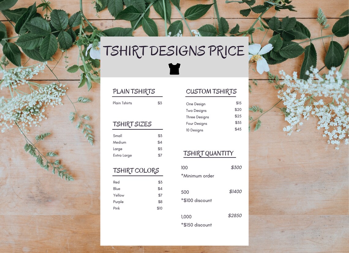 Price List Template Bakery Price List Template Editable - Etsy