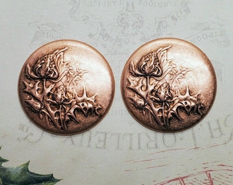 Estampados de medallones de cardo de latón grandes x 2 - 821RAT