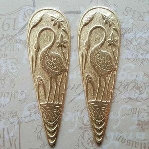 Large Brass Crane Flamingo Bird Stamping - 6909RAT