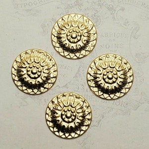 Brass Ornate Medallions x 4 - 25RAT