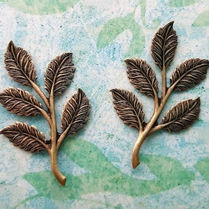 Brass Leaves Branch x 2 - 2176SG