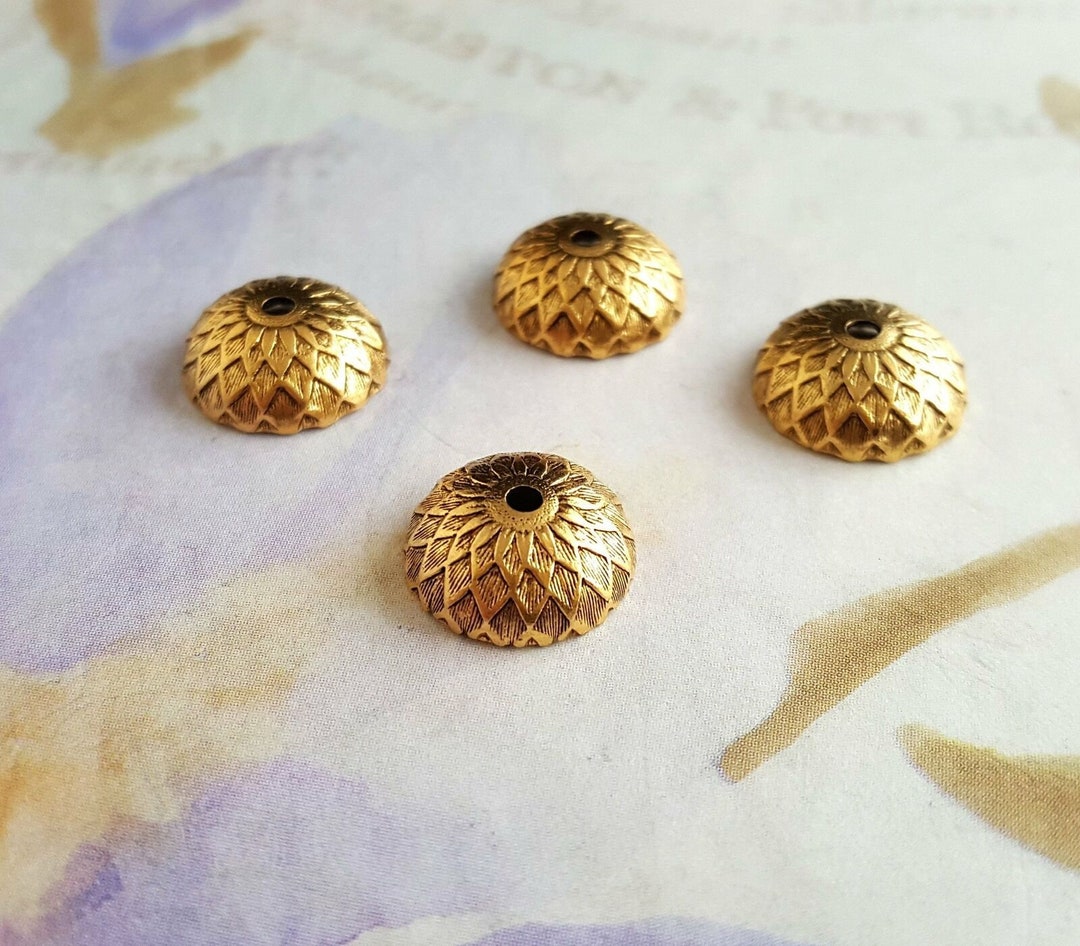 Brass Acorn Bead Caps X 4 3907S Etsy