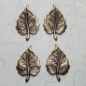 Small Brass Leaf Leaves Stampings x 4 - 2232SG-2233SG