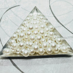 7mm White Pearl Beads Without Holes (100) - P127