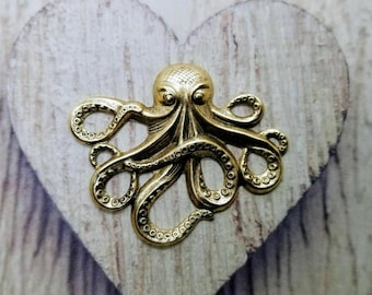 Large Brass Octopus Stamping x 1 - 4920S