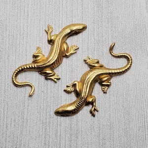 Small Brass Lizard Stampings x 2 - 120RAT