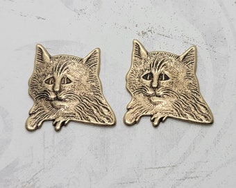 2 estampes chat en laiton - 398RAT