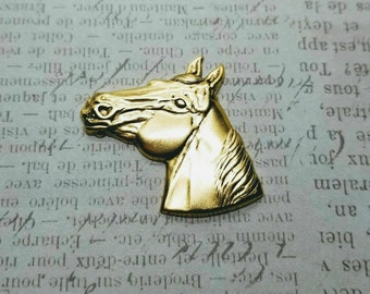 Large Brass Horse Head Stamping - 6818S