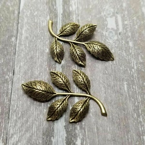 Brass Leaves Branch x 2 - 2469SG