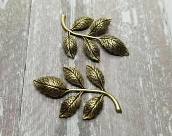 Brass Leaves Branch x 2 - 2469SG