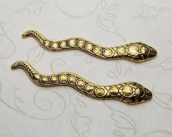 Brass Snake Stampings x 2 - 8384S