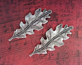 Medium Brass Oak Leaf Stampings x 2 - 2988S