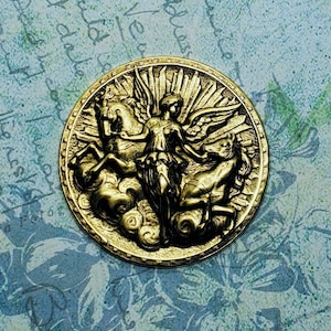 Large Brass Goddess Athena Stamping x 1 - 6901SG