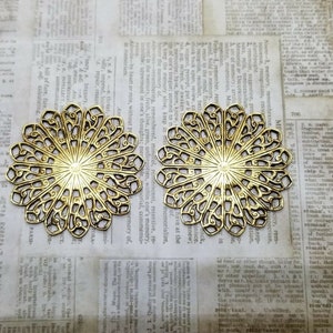 Brass Filigree Findings x 2- 9023S
