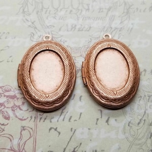 Brass Locket With 18mm x 13mm Setting x 2 - 726WA