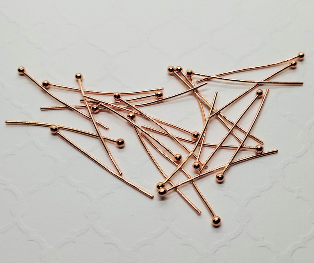 Rose Gold 21 Gauge Head Pins 24 L932 Etsy