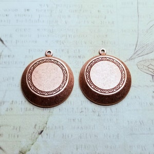 Rose Gold Ox Ornate Round Plaque Charm (2) - RGS1824