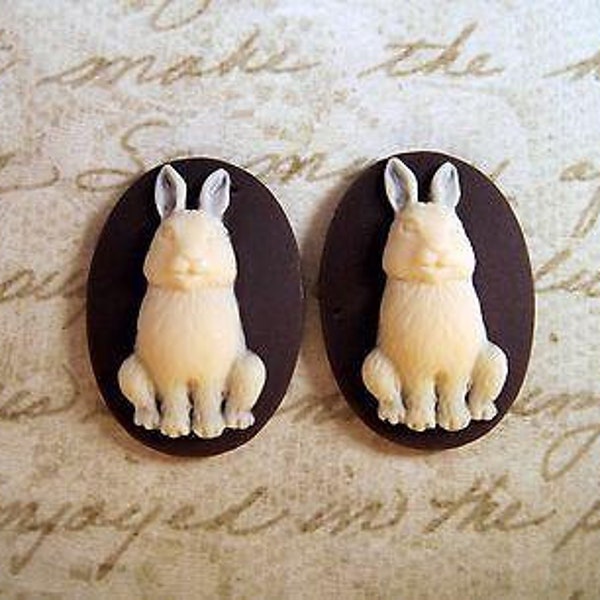 25x18mm Bunny Cameos (2) - L641