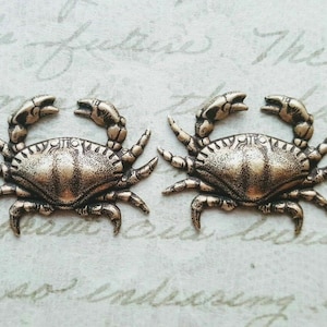 Small Brass Crab Stampings x 2 - 6813RAT