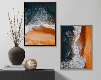Beach Print Ocean Wall Art/ Beach Wall Art Set of 2/ Ocean Photography/ Waves Print/ Coastal Wall Art /Sea Print/ Beach Poster /Ocean Print