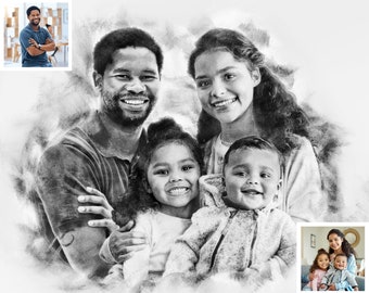 Add Deceased Loved One to Photo, Memorial Gift for Father,Family Portrait Painting,Passed Away to Picture,Add Person to Photo,Combine Photos