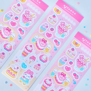 Adesivi Strawberry Cafe / Adesivi carini per diario alimentare / Adesivi per dessert Pink Cafe / Adesivi decorativi per bullet journal