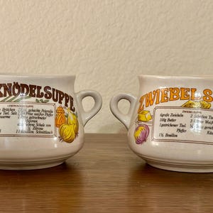 Set of 2 small soup bowl with lion&#39;s head, soup cup / old porcelain, German Vintage soup bowl