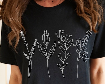 Wildflower Shirt | Boho Shirt | Fairycore Tee | Floral tshirt | Botanical Shirt | Flower Shirt | Gardening Shirt | Plant Mom | Flower Gift