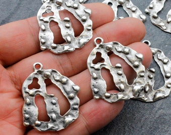 5 dijes de plata, colgantes y materiales para hacer aretes, ZME270