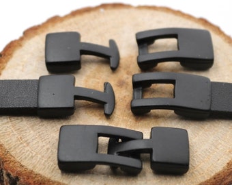 5 Black Clasp, Bracelet Clasps, leather clasps, Flat Leather, Round Leather Bracelet Making, Jewelry Supplies, Clasps for Leather, ZM478 MB