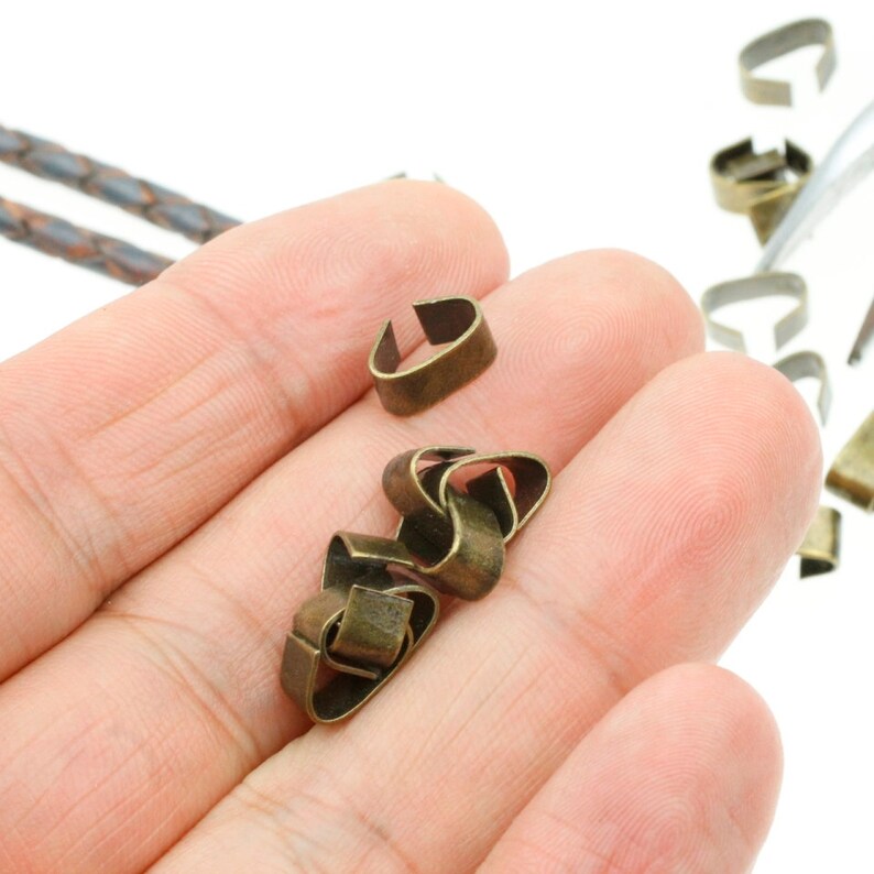 50 Antik Bronze Metall Crimp Fold Over Crimp Kordel Crimp Etsy.de
