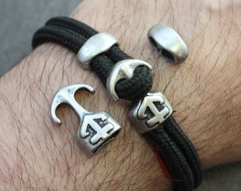 5 sets Anchor Bracelet Clasps, Hook Clasp, clasp for leather bracelet, cord bracelet clasp, jewelry clasp, Jewelry Supplies. ZM473 AS