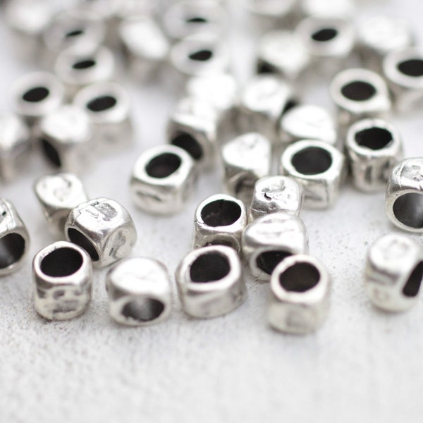20 Sterling Silver Plated Zamak Beads, 7mm Jewelry Supplies, ZM597 AS