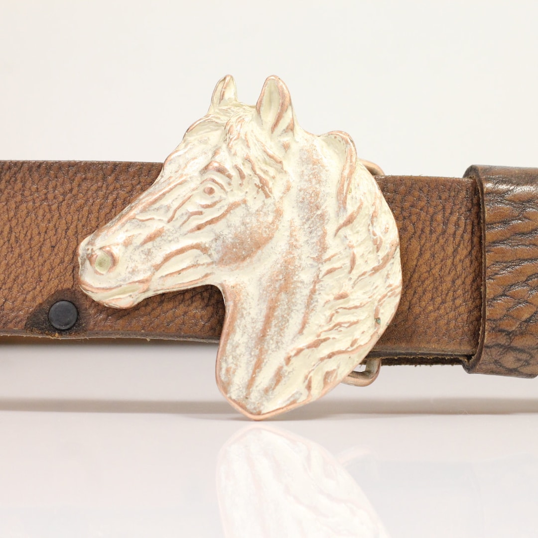Horse Belt Buckle, Rose Perlmutt Belt Buckle, Animal Belt Buckle, Modern Belt Accessory, Metal