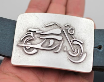 Motorcycle Belt Buckle, Rocker Belt Buckle, Chopper Belt Buckle, Chopper Accessory, Steampunk Belt, Gift For Motorcycle Rider, GS257