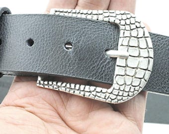 Gothic Punk Belt Buckle: Antique Silver Zamak, Fits 4cm Belt, GS283 AS