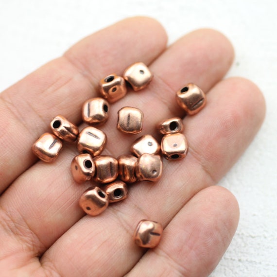 10 Copper, Spacer Beads for Bead Bracelet Antique Copper Beads for