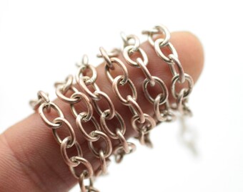 Cadena de joyería de metal plateado antiguo, cadena al por mayor ZM792