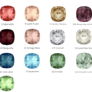 10 mm Square Swarovski Crystal 4470 Fancy Stone Rhinestones -Genuine -Many sizes, Plain Color, Color with Effects -For gluing, metal setting
