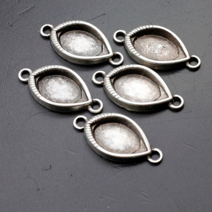 10 Silver Pendant Blank Bezel Base Setting Necklace Blank Resin Blank…