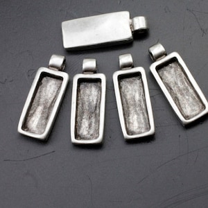 subware ピンズ　セット 10 Silver Pendant Blank Bezel Base Setting Necklace Resin