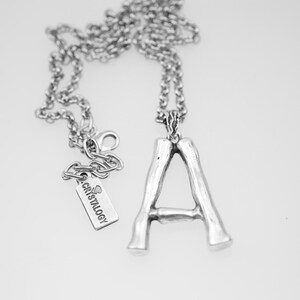 Collar con colgante de letra A, collar de plata con colgante de letra A, regalo personalizado, colgante DIY, colgante de letra A, collar con letra A, collar unisex zm610 collar