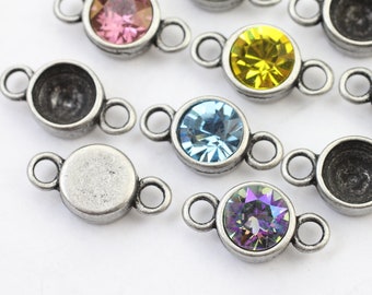 10 Pendants Settings for 8 mm Rivoli Swarovski Crystals, Bracelets, Earrings, Pendants, Jewelry Making Supply ZM583 AS