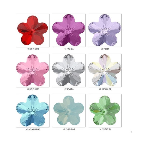 Flower Swarovski Kristall,various colors, Daisy Fancy Stone Undrilled , Crystal Pendants, Flower Crystal Necklaces 4744-10mm