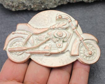 Motorcycle Belt Buckle, Biker Belt Buckles, Bohemian Buckles, Belt Buckle Supplies, Rose perlmutt buckle, Gift for Him / Her, 1 pcs, GS256rp