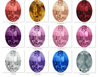 Swarovski Crystals 4120 18x13mm Oval MAXIMA Fancy Crystals - Genuine - Crystal Effects & Plain Colors - Pointed Back Oval Shape Crystals