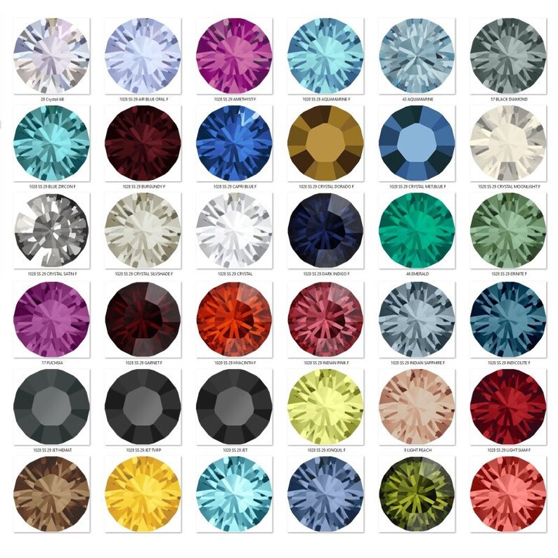 8mm Maxima Preciosa Crystal Chatons Rhinestones Various Colors in 8 Mm ...